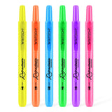 WRITECH Retractable Highlighter Set of 6 Assorted Colours