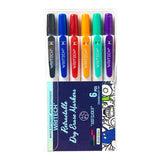 WRITECH Retractable Whiteboard Marker Pack of 6 Assorted Colours