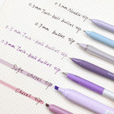 WRITECH 7 Piece Writing Set Purple and Black