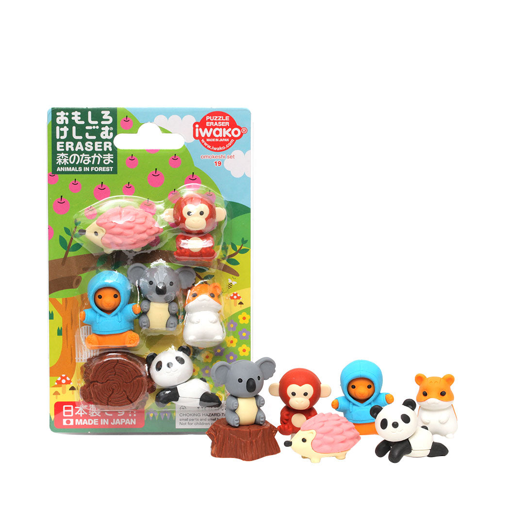 Iwako Puzzle Eraser Set Animals in Forest