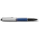 Waterman Expert Deluxe Rollerball Pen Metal & Blue Lacquer with Palladium Trim
