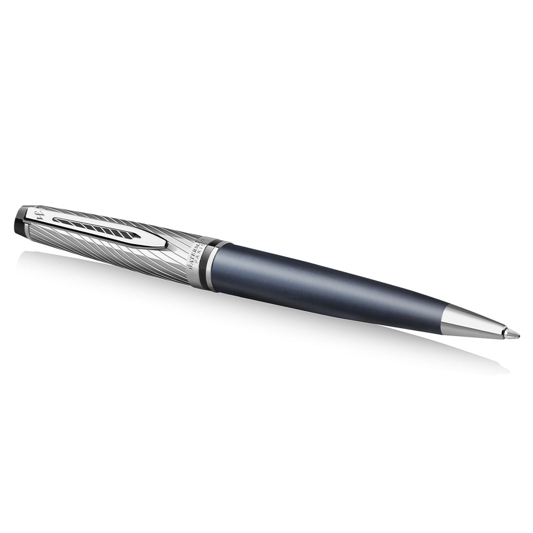 Waterman Expert Deluxe Ballpoint Pen Metal & Stone Grey Lacquer with Palladium Trim