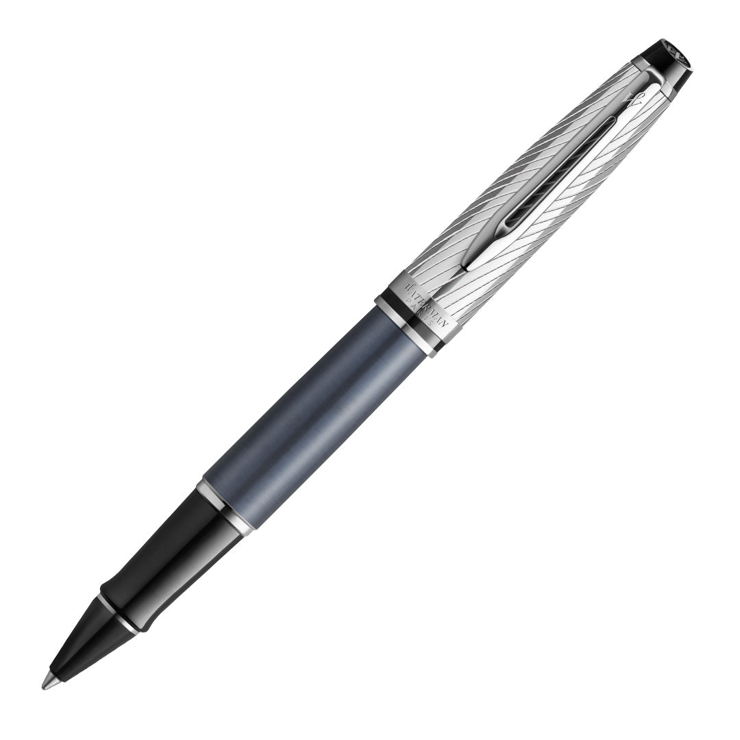 Waterman Expert Deluxe Rollerball Pen Metal & Stone Grey Lacquer with Palladium Trim