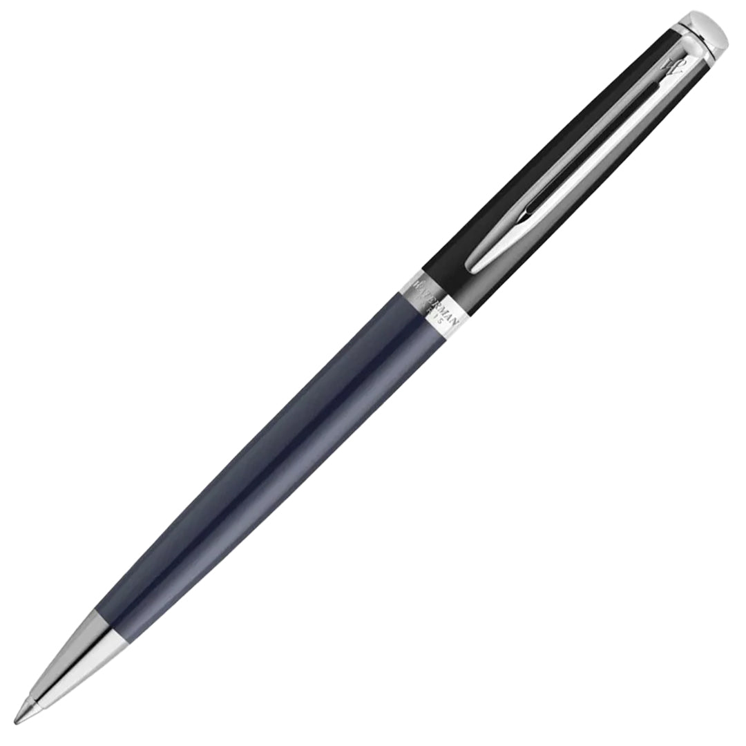 Waterman Hemisphere Ballpoint Pen Black & Blue with Chrome Trim