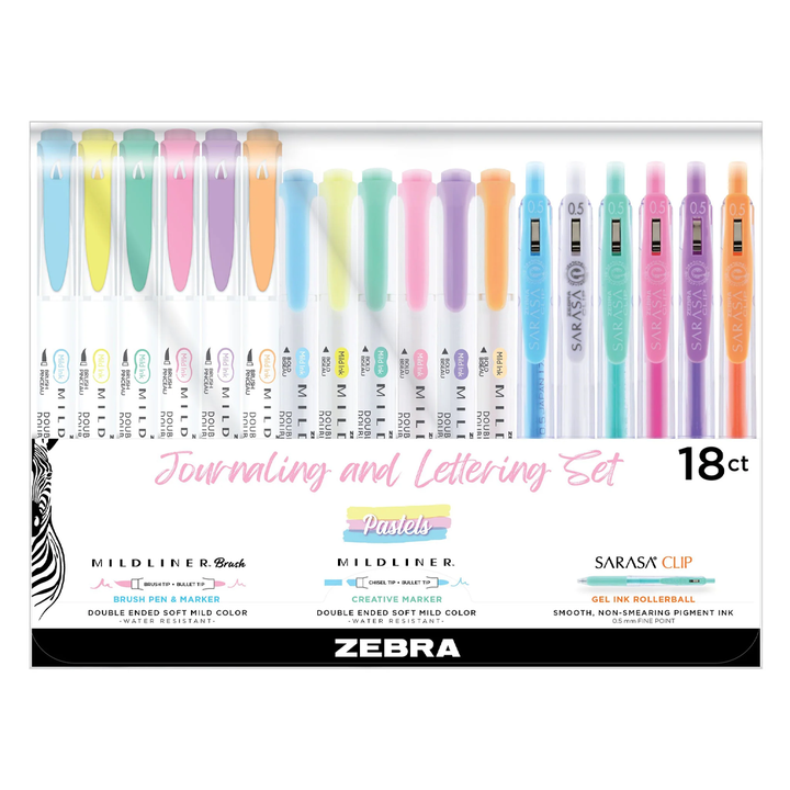 Zebra Journaling and Lettering Set of 18