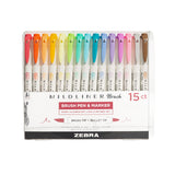 Zebra Mildliner Brush Pen Set of 15 Assorted