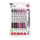 Zebra Z-Grip Ballpoint Set of 8 Medium Tip