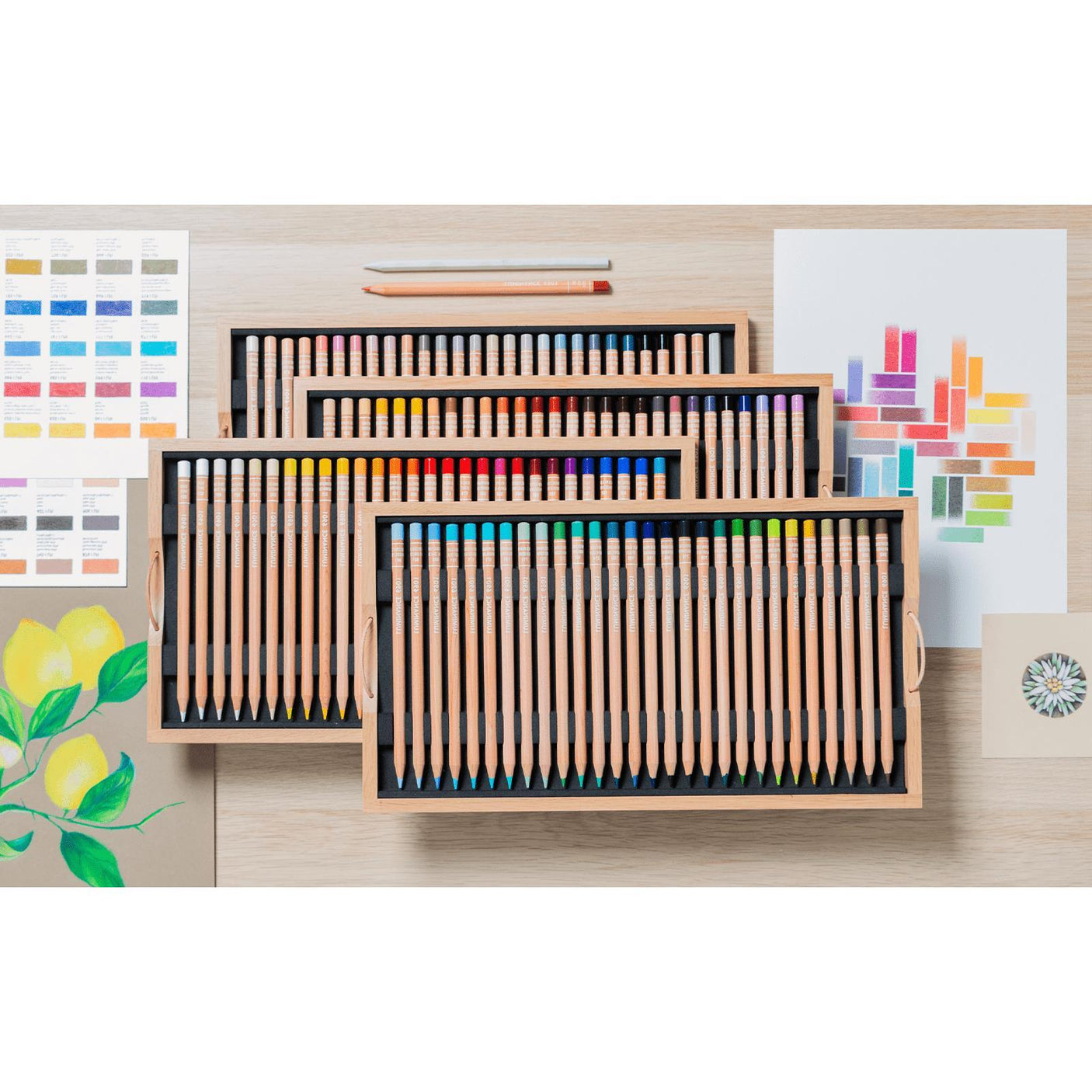 Caran d'Ache Luminance 6901 Luxury Wooden Box with 100 Pencil Set
