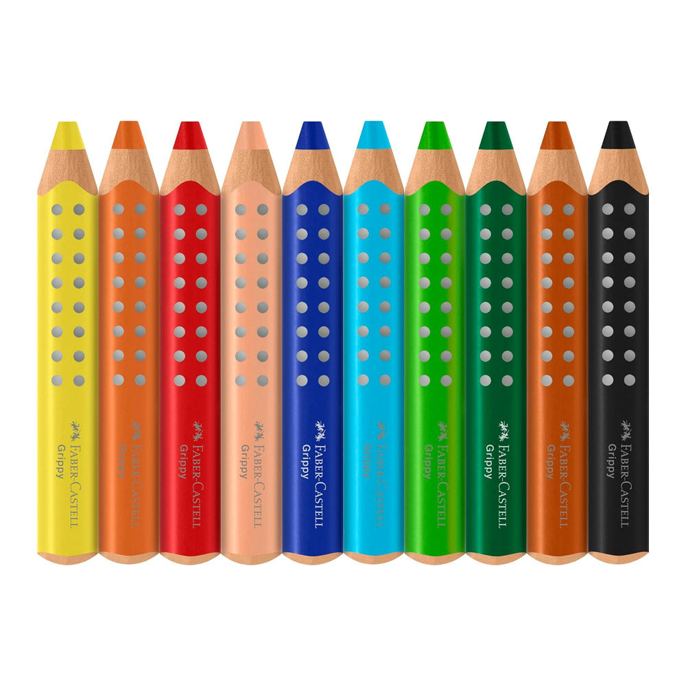 Faber-Castell Grippy Colour Pencil Set Of 10 With Sharpener