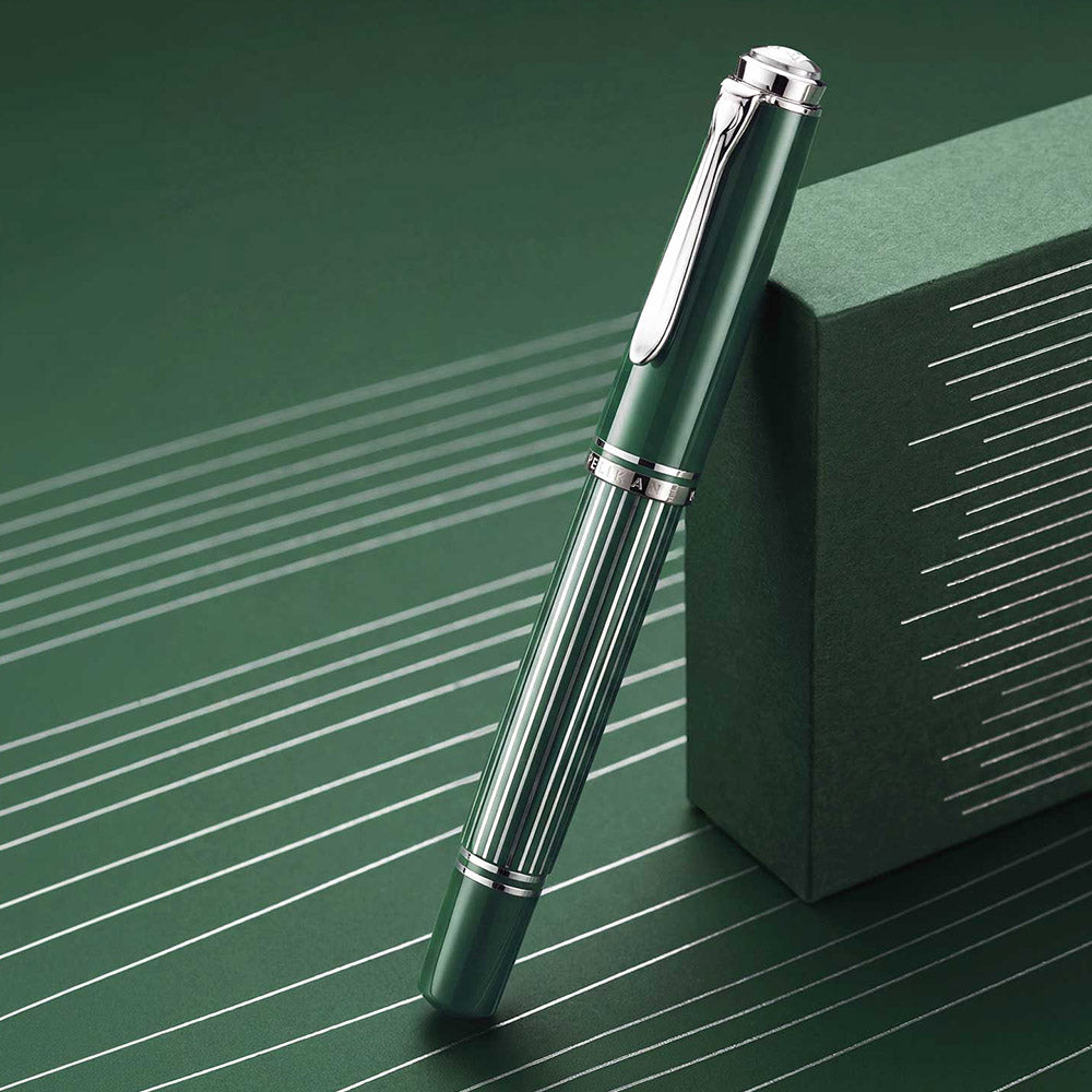 Pelikan Souveran M815 Special Edition Fountain Pen Metal Striped Green