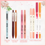 WRITECH 9 Piece Journal Kit with Pencil Case Red and Pink