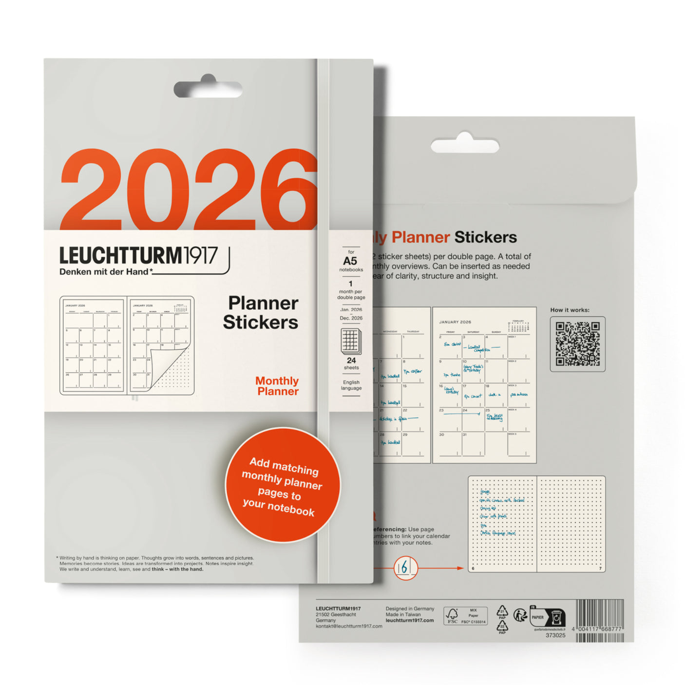 LEUCHTTURM1917 Monthly Planner Stickers 2026