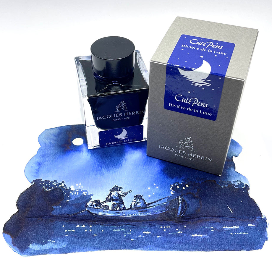 Jacques Herbin - Ref 11514T - Writing Ink for Fountain Pens & Rollerball  Pens - Bleu Calanque - 10ml Bottle