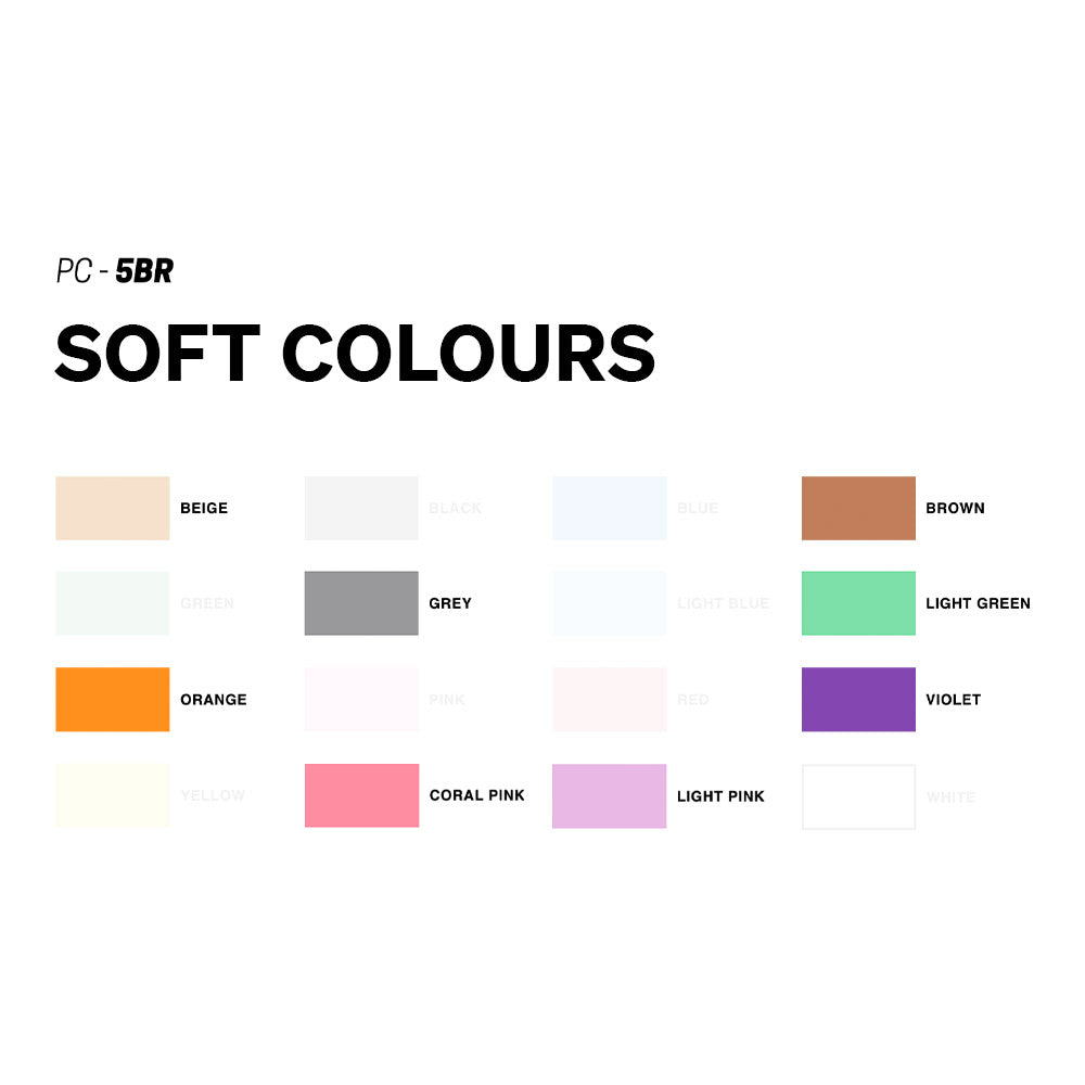 Uni POSCA Brush Marker Pen PC-5BR Medium Set of 8 Soft Colours