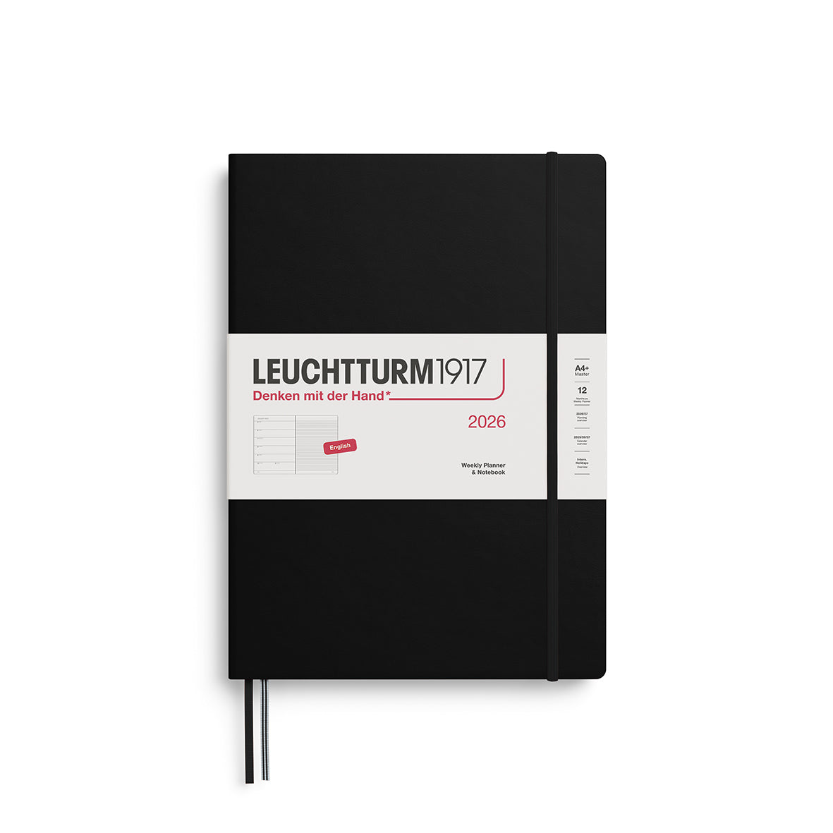 LEUCHTTURM1917 Weekly Planner & Notebook 2026 Hardcover Master A4+ Black