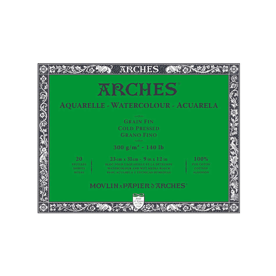 Arches Watercolour Cold Pressed Block 23 x 31 by Arches at Cult Pens