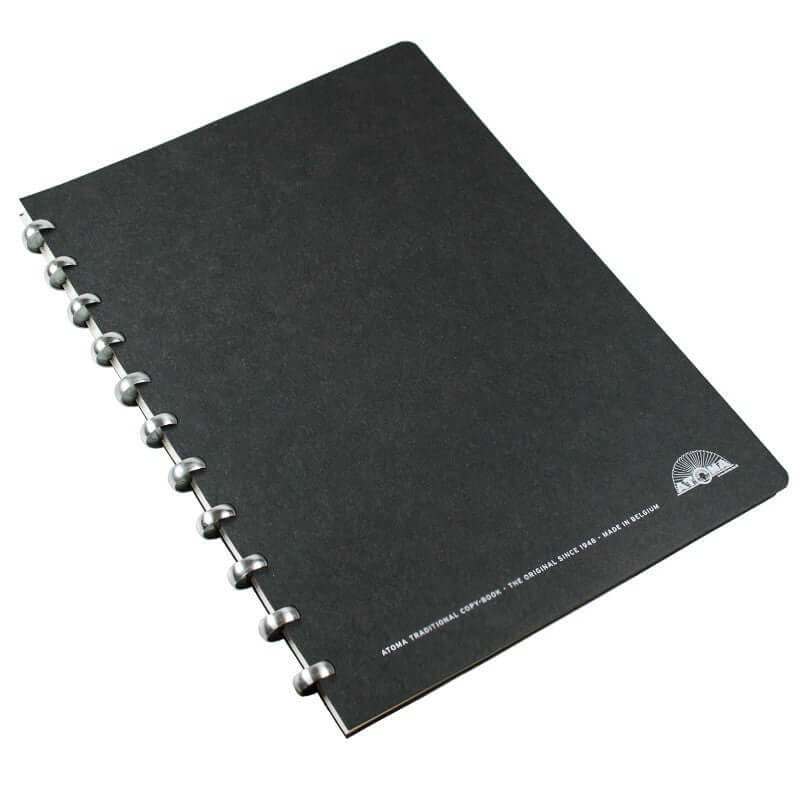 Atoma Amazing Texon Cover Disc-Bound Refillable Notebook Black A4 by Atoma at Cult Pens