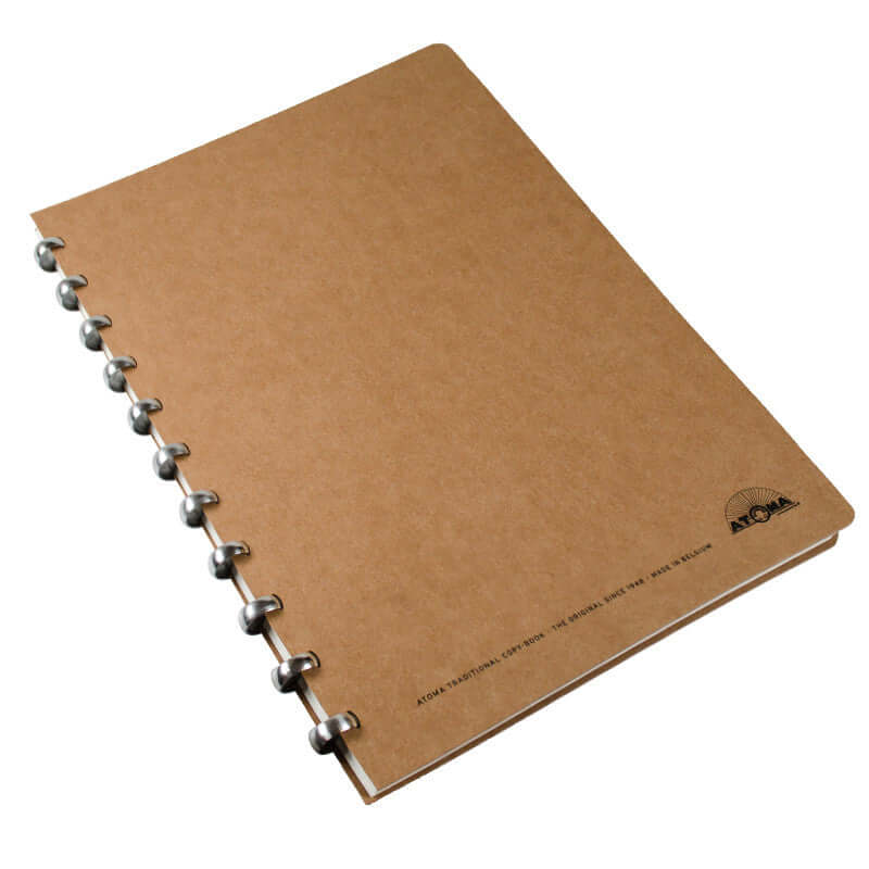 Atoma Amazing Texon Cover Disc-Bound Refillable Notebook Brown A4 by Atoma at Cult Pens