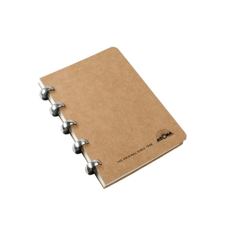 Atoma Amazing Texon Cover Disc-Bound Refillable Notebook Brown A6 by Atoma at Cult Pens