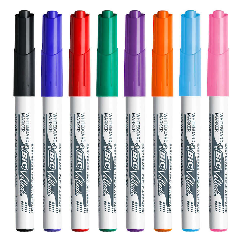 BIC Velleda 1741 Whiteboard Marker Assorted Wallet of 8 by BIC at Cult Pens