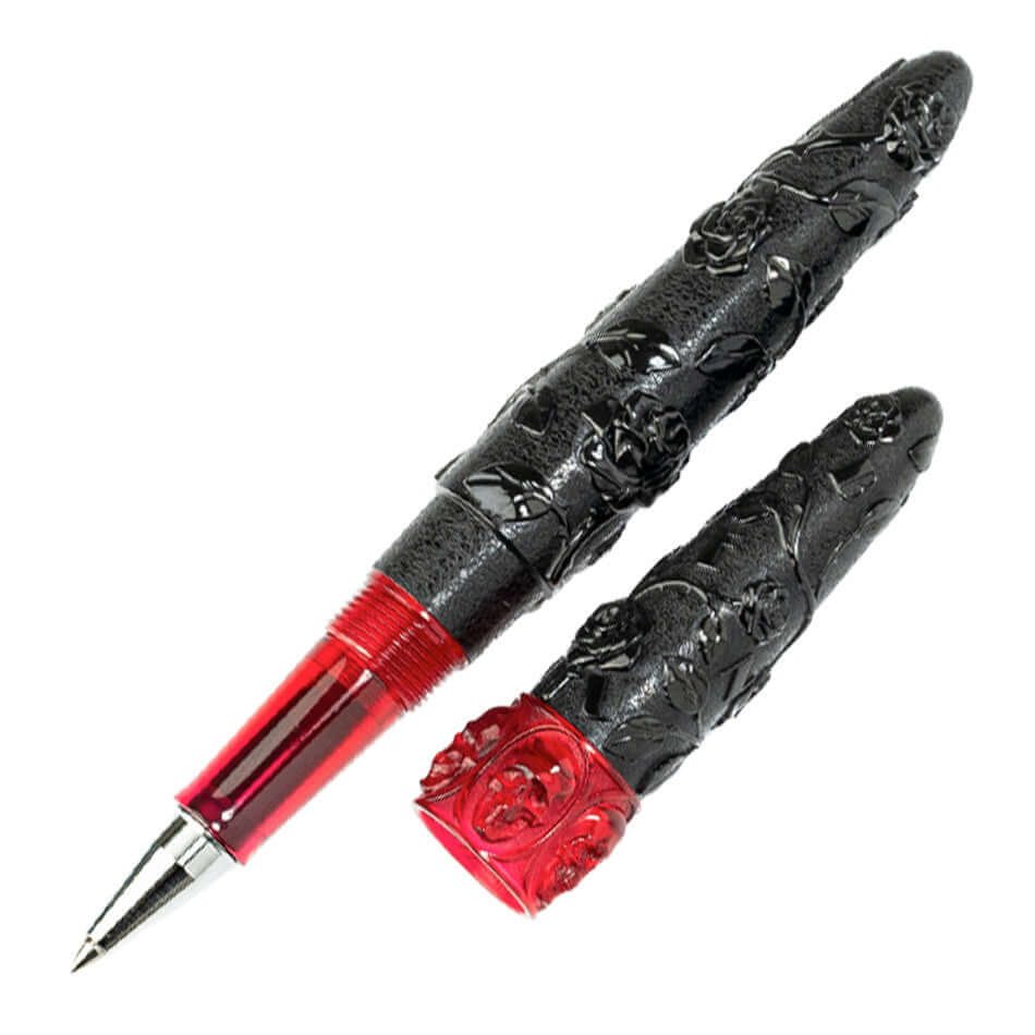 Benu Skull & Roses Rollerball Pen Smolder by Benu at Cult Pens