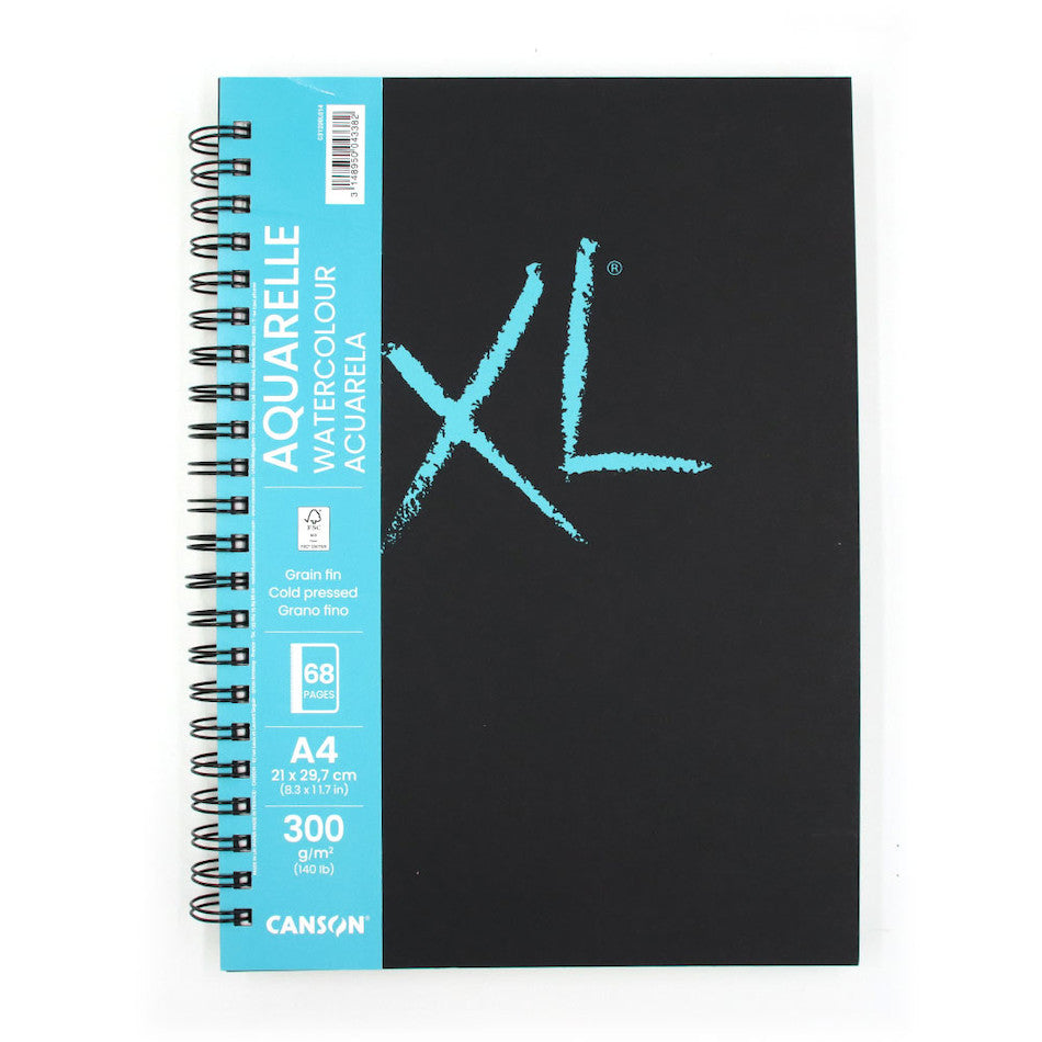 Canson XL Watercolour Cold Pressed Book Wirebound Portrait A4 34 Sheets by Canson at Cult Pens