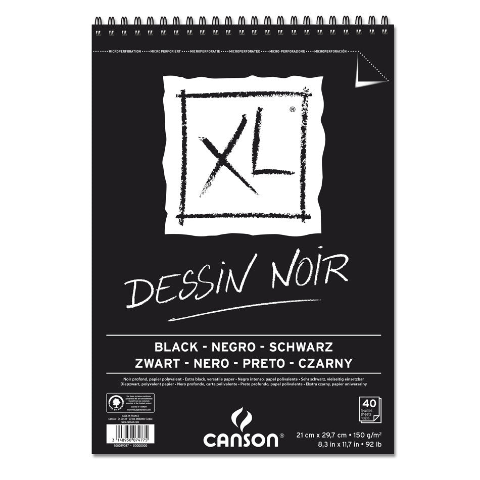 Canson XL Black Paper Spiral Pad A4 by Canson at Cult Pens