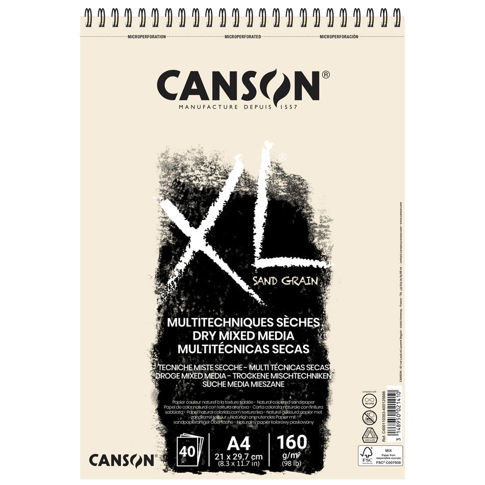 Canson XL Sand Grain Natural Spiral Pad A4 by Canson at Cult Pens