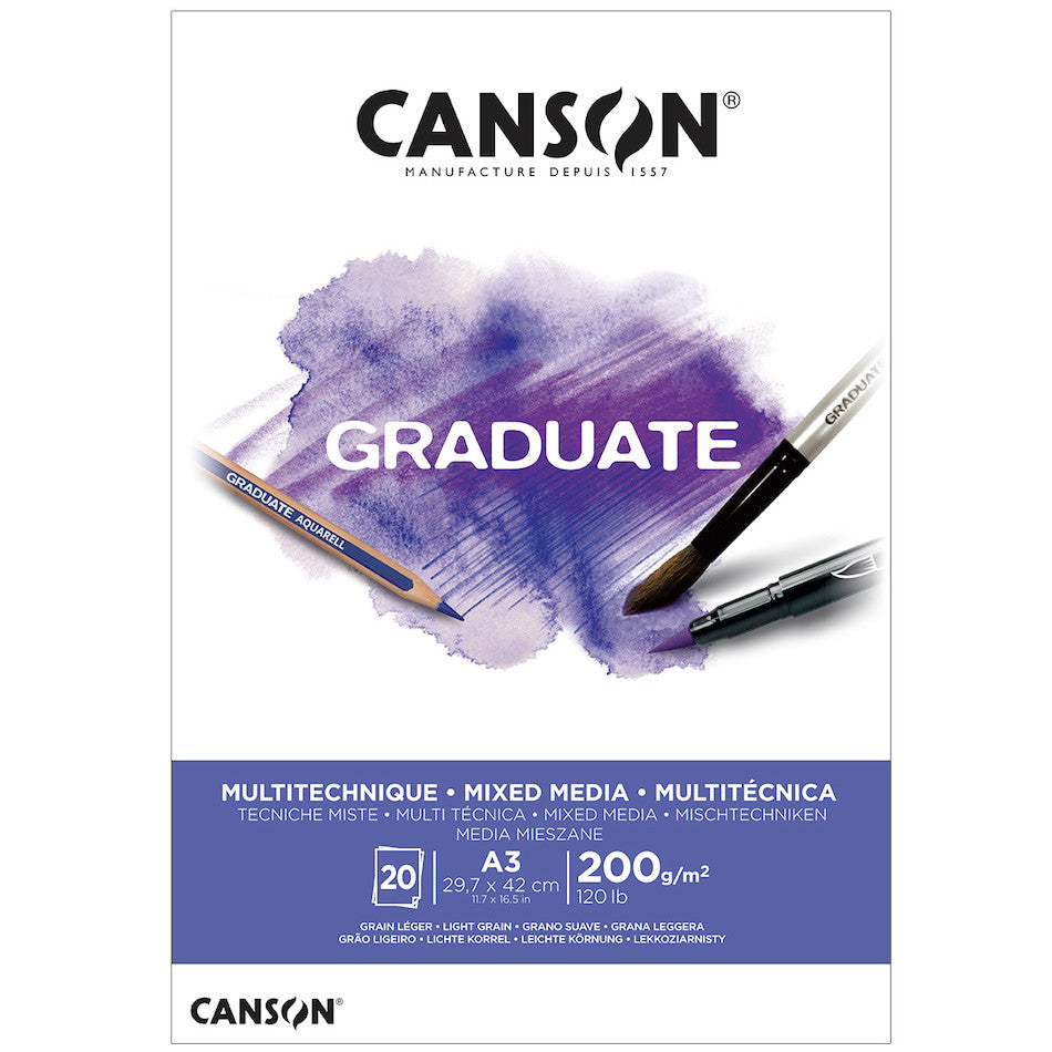 Canson Graduate White Mixed Media Pad A3 by Canson at Cult Pens