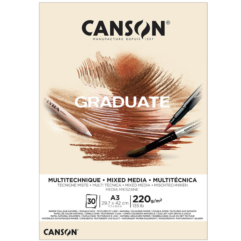 Canson Graduate Yellow Ochre Mixed Media Pad A3 by Canson at Cult Pens