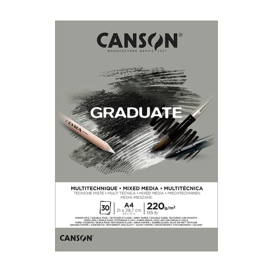 Canson Graduate Grey Mixed Media Pad A4 by Canson at Cult Pens