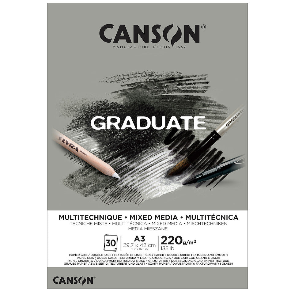 Canson Graduate Grey Mixed Media Pad A3 by Canson at Cult Pens
