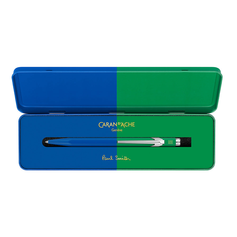 Caran d'Ache 849 Ballpoint Pen Paul Smith Limited Edition Cobalt / Emerald by Caran d'Ache at Cult Pens