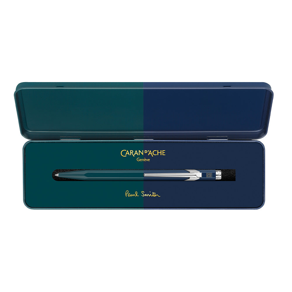 Caran d'Ache 849 Ballpoint Pen Paul Smith Limited Edition Racing Green / Navy by Caran d'Ache at Cult Pens