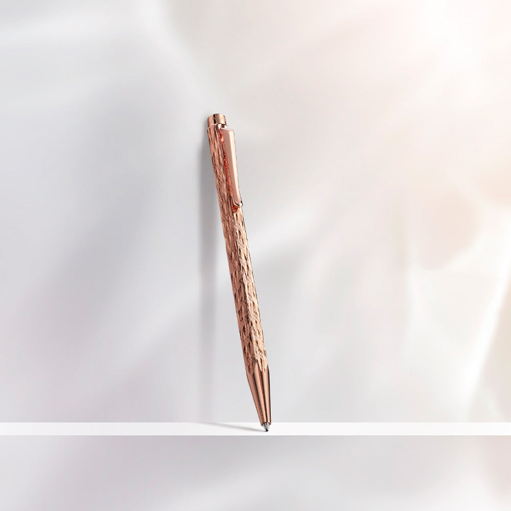 Caran d'Ache Ecridor Venetian Gilt Rose Ballpoint Pen and Leather Case Set by Caran d'Ache at Cult Pens