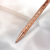 Caran d'Ache Ecridor Venetian Gilt Rose Ballpoint Pen and Leather Case Set by Caran d'Ache at Cult Pens