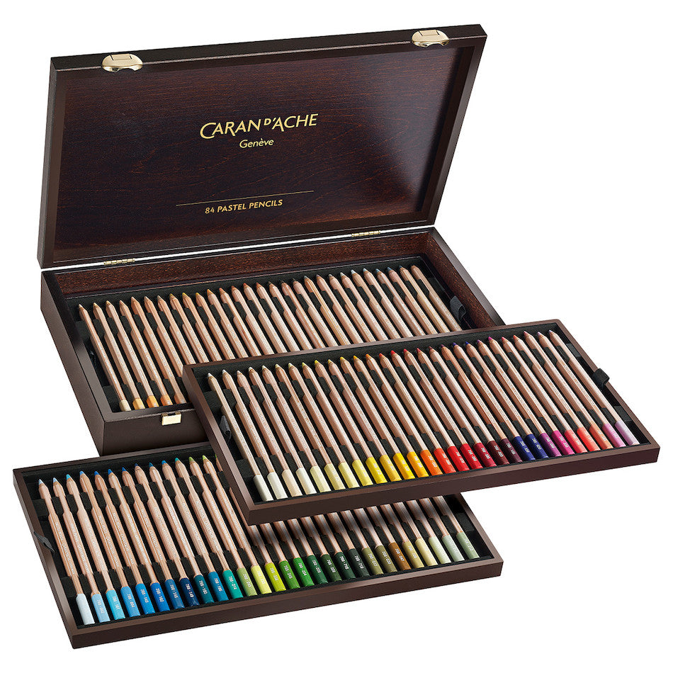 Caran d'Ache Pastel Pencil Wooden Box of 84 by Caran d'Ache at Cult Pens