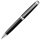 Caran d'Ache Leman Ebony Ballpoint Pen Silver Trim by Caran d'Ache at Cult Pens