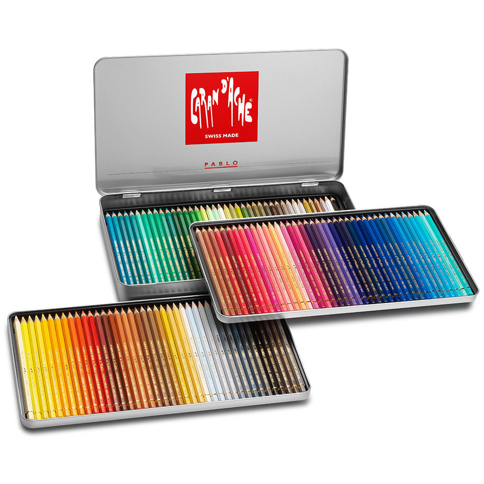 Caran d'Ache Pablo Artists Permanent Colour Pencil Assorted Tin of 120 by Caran d'Ache at Cult Pens