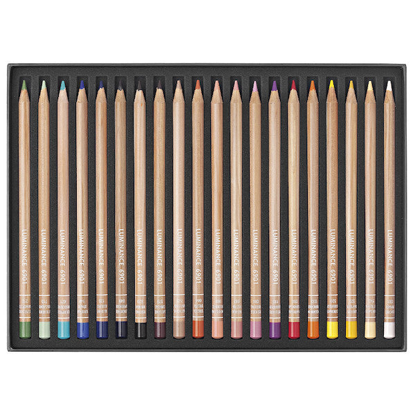Caran d'Ache Luminance Professional Permanent Colour Pencil Box of 20 Portrait Colours + 4 additional by Caran d'Ache at Cult Pens