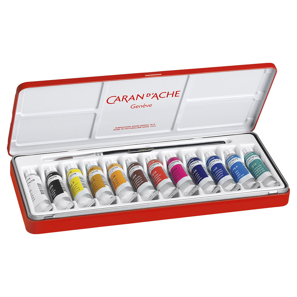 Caran d'Ache Gouache Studio Colour Tubes 10ml Set of 12 by Caran d'Ache at Cult Pens