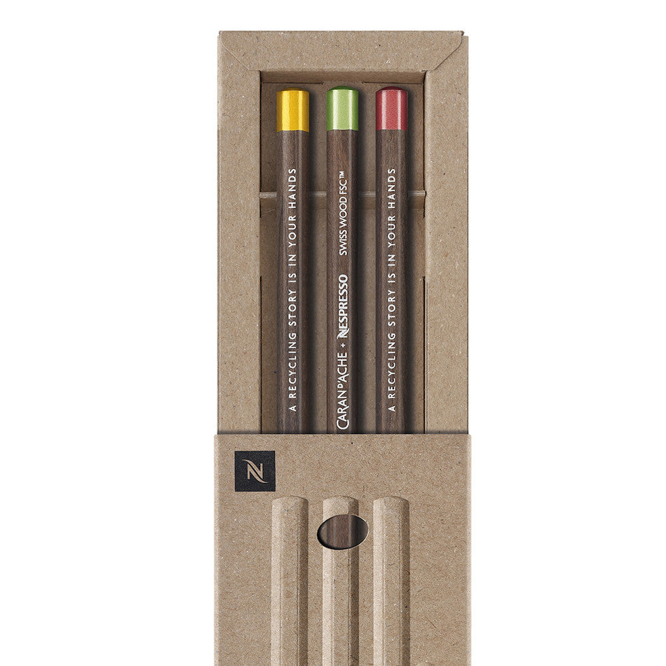 Caran d'Ache Swiss Wood Pencils Set of 3 Nespresso by Caran d'Ache at Cult Pens