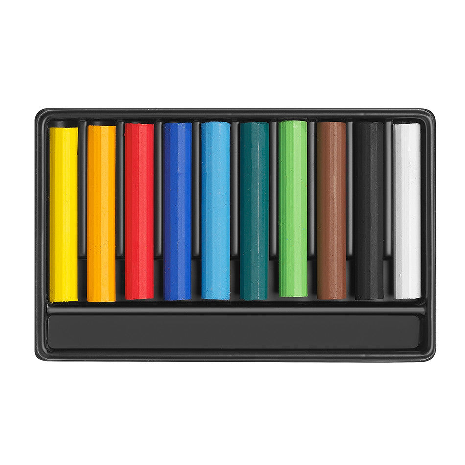 Caran d'Ache Swisscolor Water-Resistant Wax Pastels Box of 10 by Caran d'Ache at Cult Pens