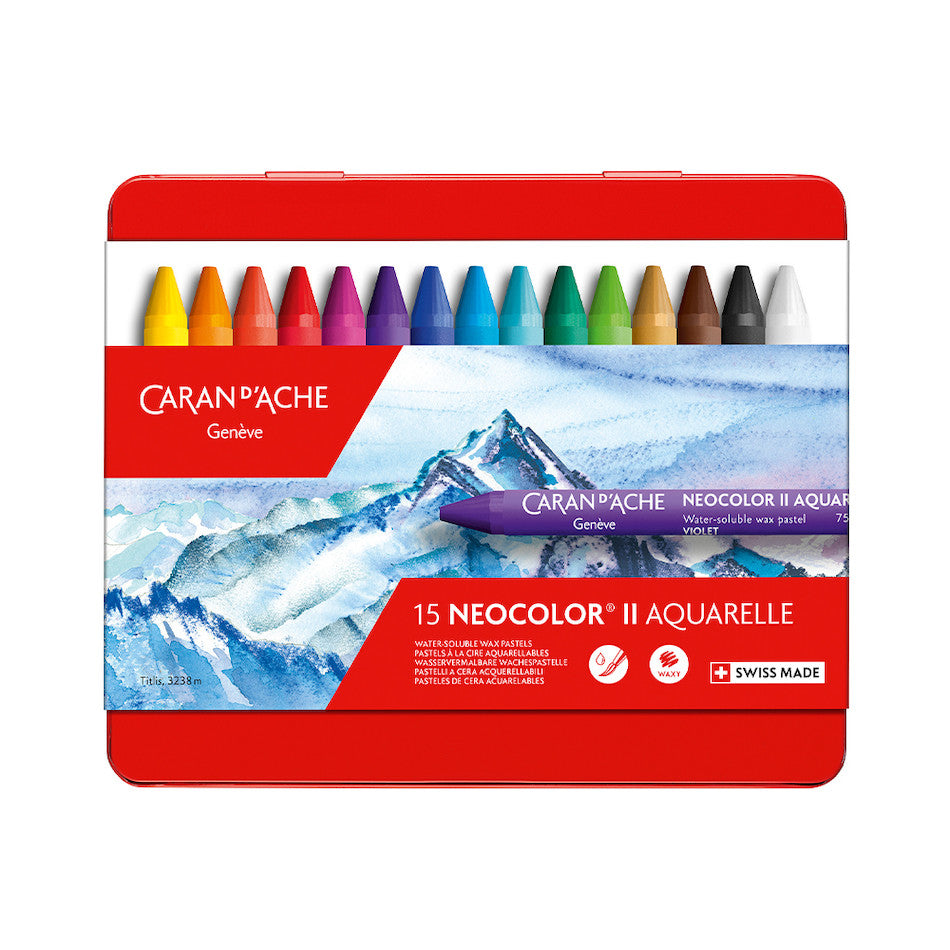 Caran d'Ache Neocolor II Water Soluble Wax Pastels Box of 15 by Caran d'Ache at Cult Pens