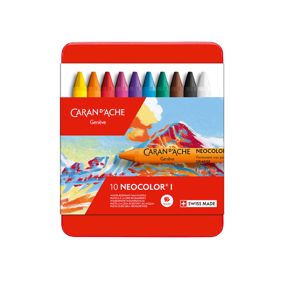 Caran d'Ache Neocolor I Water Resistant Wax Pastels Box of 10 by Caran d'Ache at Cult Pens