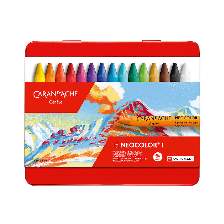 Caran d'Ache Neocolor I Water Resistant Wax Pastels Box of 15 by Caran d'Ache at Cult Pens