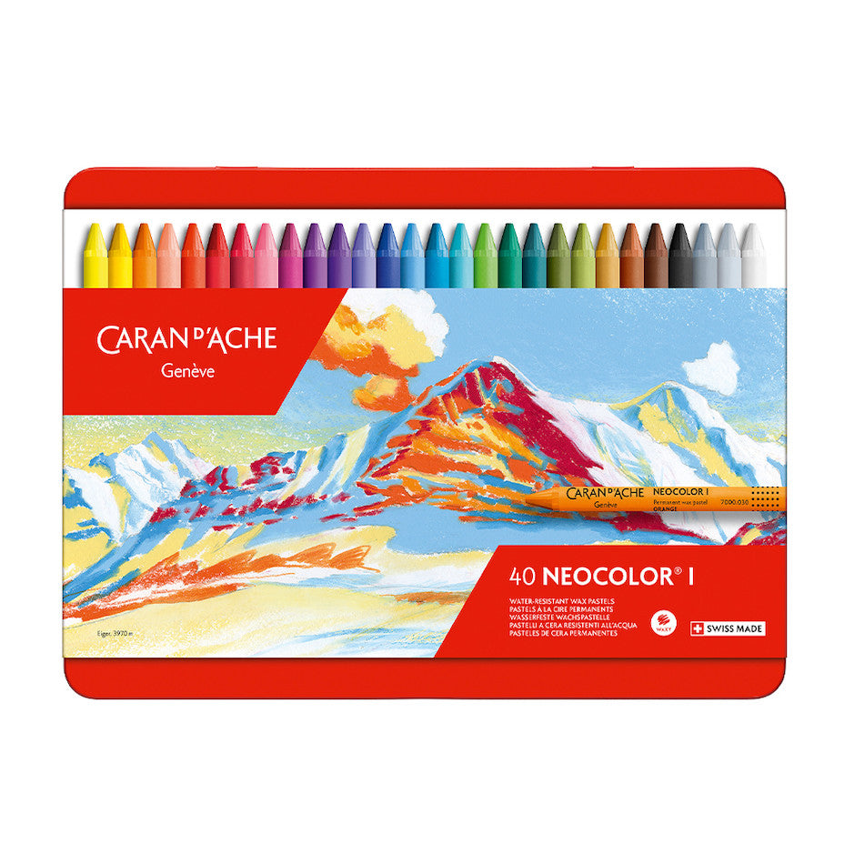 Caran d'Ache Neocolor I Water Resistant Wax Pastels Box of 40 by Caran d'Ache at Cult Pens