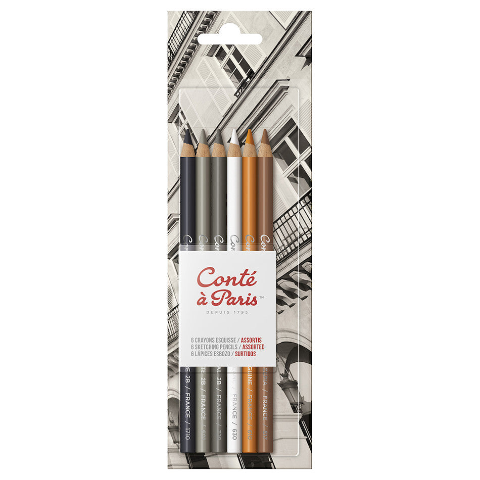 Conté à Paris Sketching Pencil Assorted Set of 6 by Conté à Paris at Cult Pens