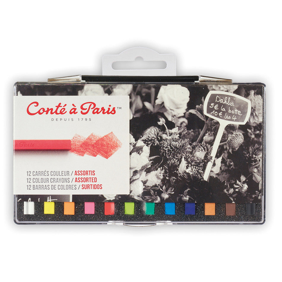 Conté à Paris Carre Colour Crayons Box of 12 Assorted by Conté à Paris at Cult Pens
