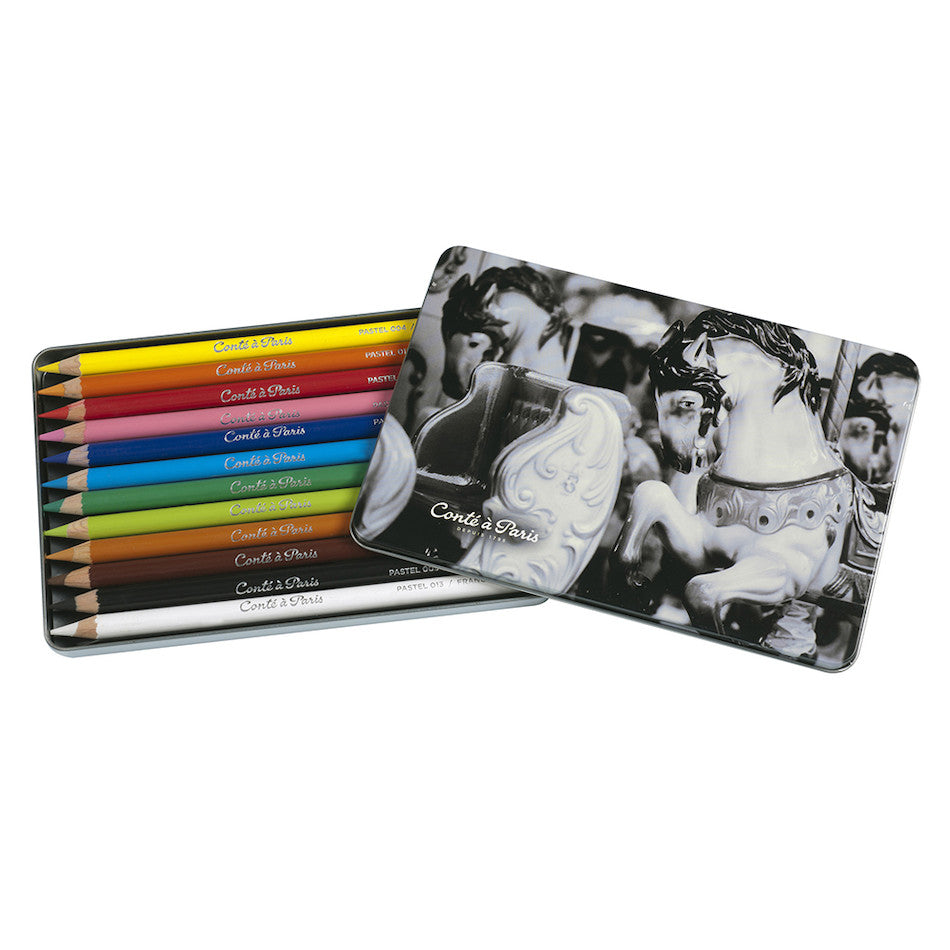 Conté à Paris Pastel Pencil Metal Box of 12 Assorted by Conté à Paris at Cult Pens